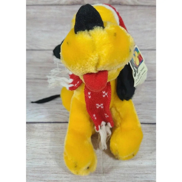 Vintage Disney Parks Plush Disney Channel Christmas Pluto Stuffed Animal Dog 9" - Picture 3 of 6